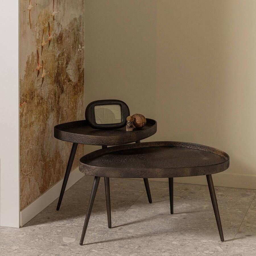 BePureHome | Set 2 crude bijzettafels antique bronze | Woonkamertafels | Bijzettafel - Foto 2