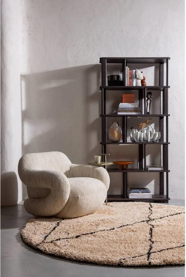 WOOOD | Riss boekenkast eikenhout mystic brown 186x90cm | Woonkamer meubels | Boekenkast | Kast - Foto 3