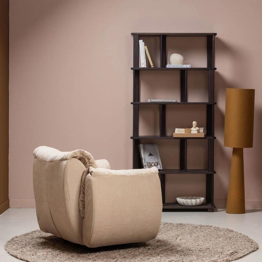 WOOOD | Riss boekenkast eikenhout mystic brown 186x90cm | Woonkamer meubels | Boekenkast | Kast - Foto 2