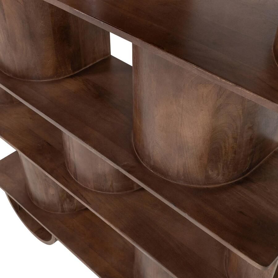 WOOOD | Sinne boekenkast hout walnoot 180x130cm | Woonkamer meubels | Boekenkast | Kast