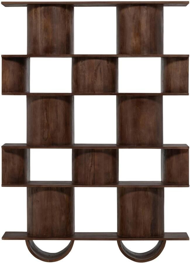 WOOOD | Sinne boekenkast hout walnoot 180x130cm | Woonkamer meubels | Boekenkast | Kast - Foto 3