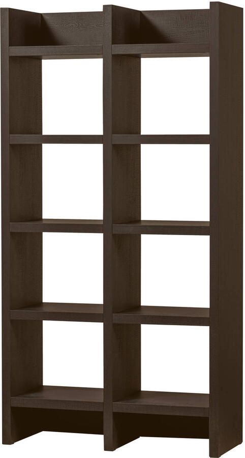 WOOOD | Timo open kast mdf donkerbruin 195x100x40cm | Woonkamer meubels | Kast - Foto 3