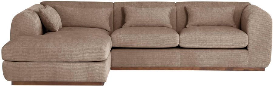 WOOOD Brenvo Hoekbank Links Structure Velvet Zand 73x306x178