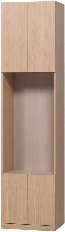WOOOD Build Smalle Half Open Opbergkast Eiken Fineer Naturel