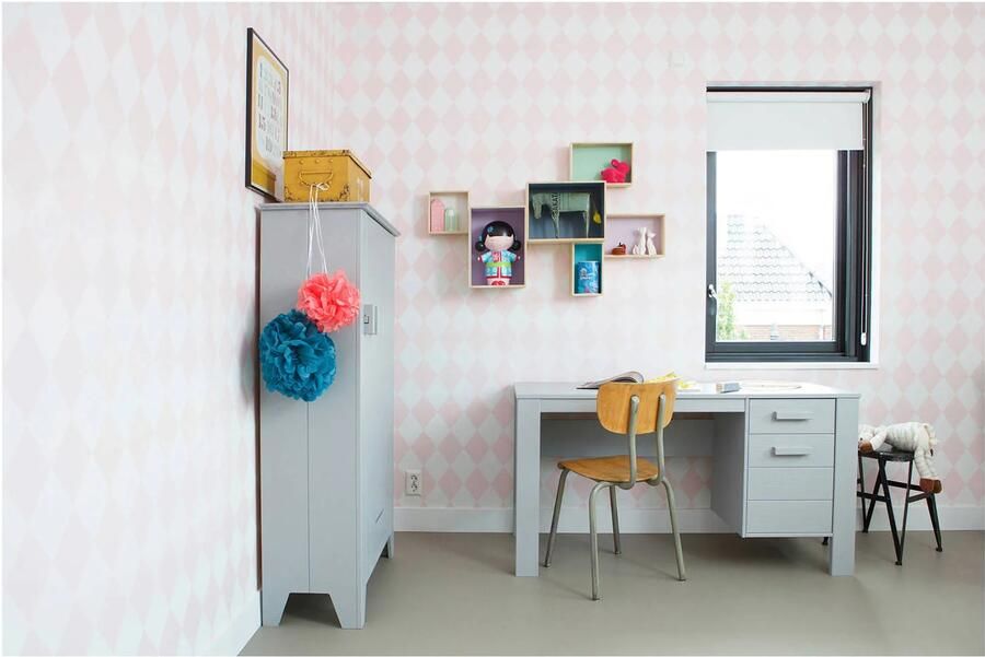 WOOOD | Dennis Bureau Grenen Betongrijs Geborsteld | Woonkamertafels | Bureau