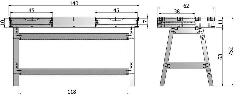 WOOOD | Nikki Bureau Grenen Jadegroen | Woonkamertafels | Bureau - Foto 5