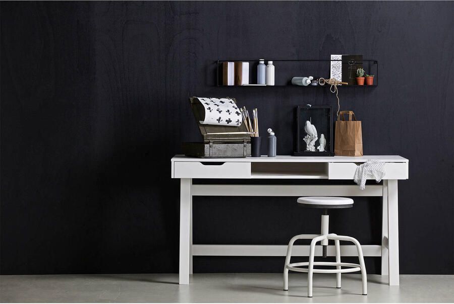 WOOOD | Nikki Bureau Grenen Wit | Woonkamertafels | Bureau - Foto 3