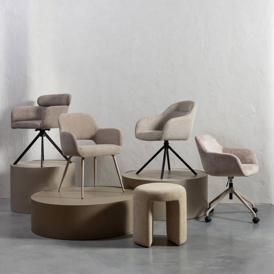 WOOOD | Morros bureaustoel taupe | Zitmeubels woonkamer | Bureaustoel - Foto 2