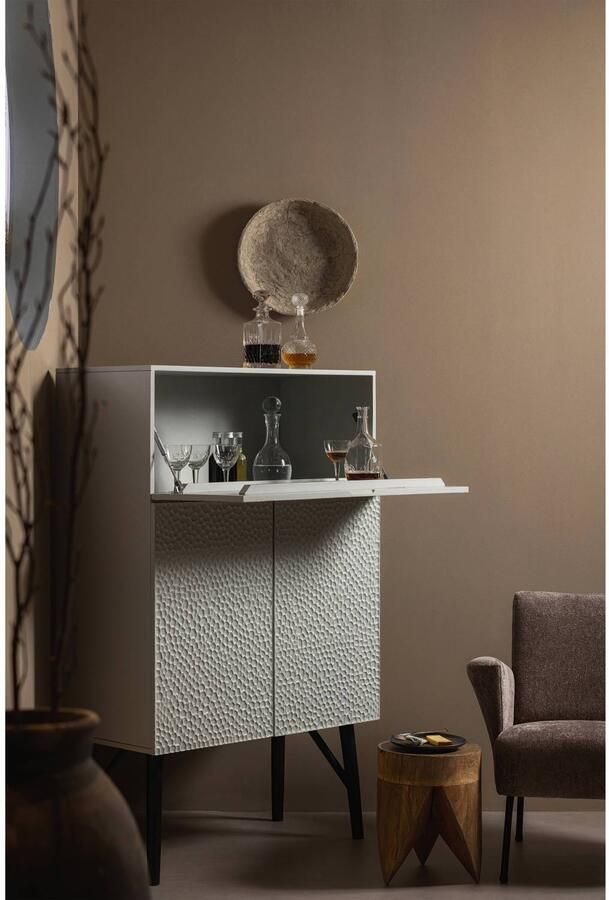 WOOOD Opbergkast Carved Mangohout 146 x 90cm Grijs BePureHome - Foto 9