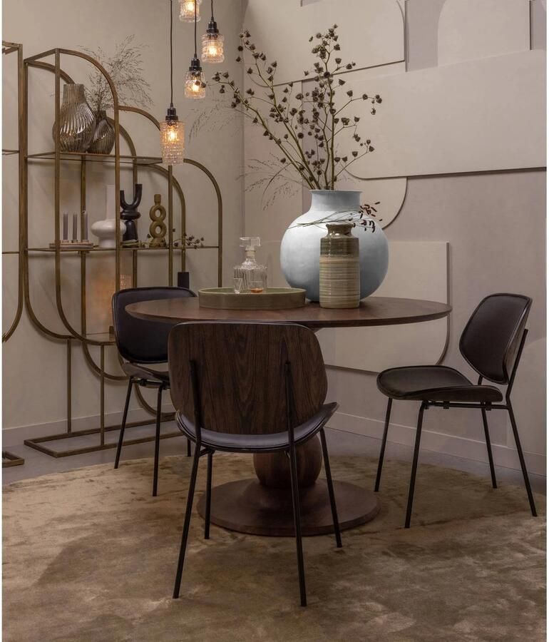 BePureHome Close In Eetkamerstoel Hout Zwart Set van 2 - Foto 3