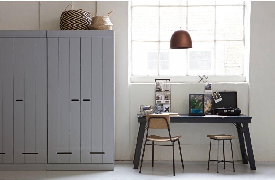 WOOOD | Connect 2 Drs Lade Strokendeur Betongrijs | Slaapkamerkasten | KledingkastLinnenkast - Foto 8