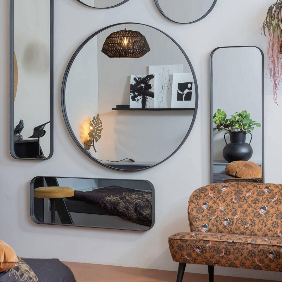 WOOOD | Doutzen Spiegel Metaal Zwart 170x40cm | Woonaccessoires | Spiegel - Foto 4