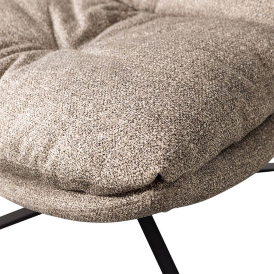WOOOD | Arve draaifauteuil bedrukte stof naturel melange | Zitmeubels woonkamer | Draaifauteuil