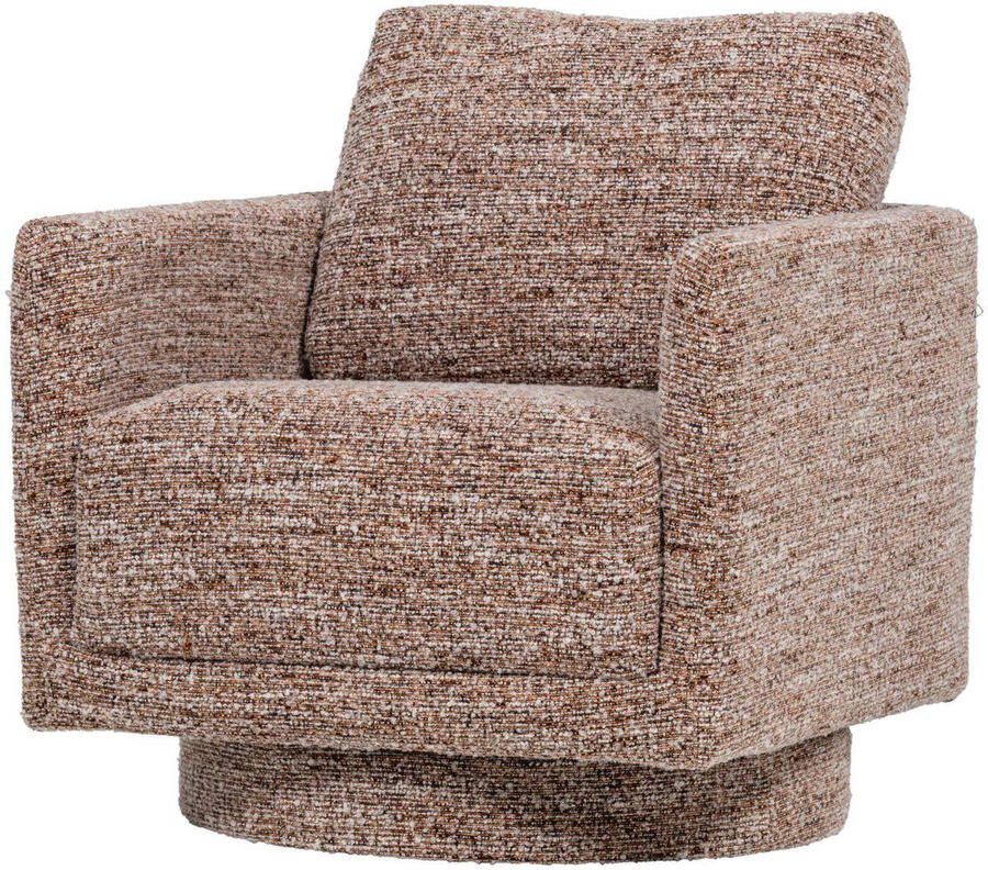 WOOOD | Oska draaifauteuil bruin melange | Zitmeubels woonkamer | Draaifauteuil