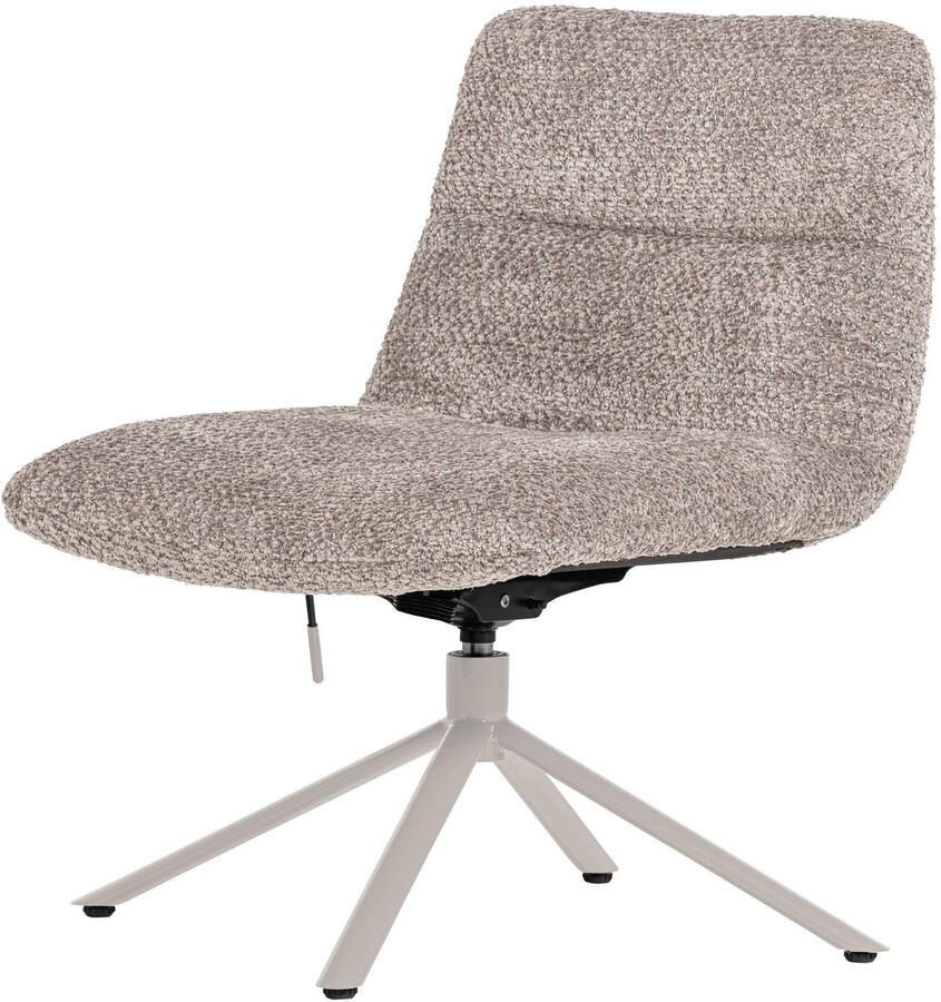 WOOOD Verstelbare Draaifauteuil Soren Wollige stof Grijs