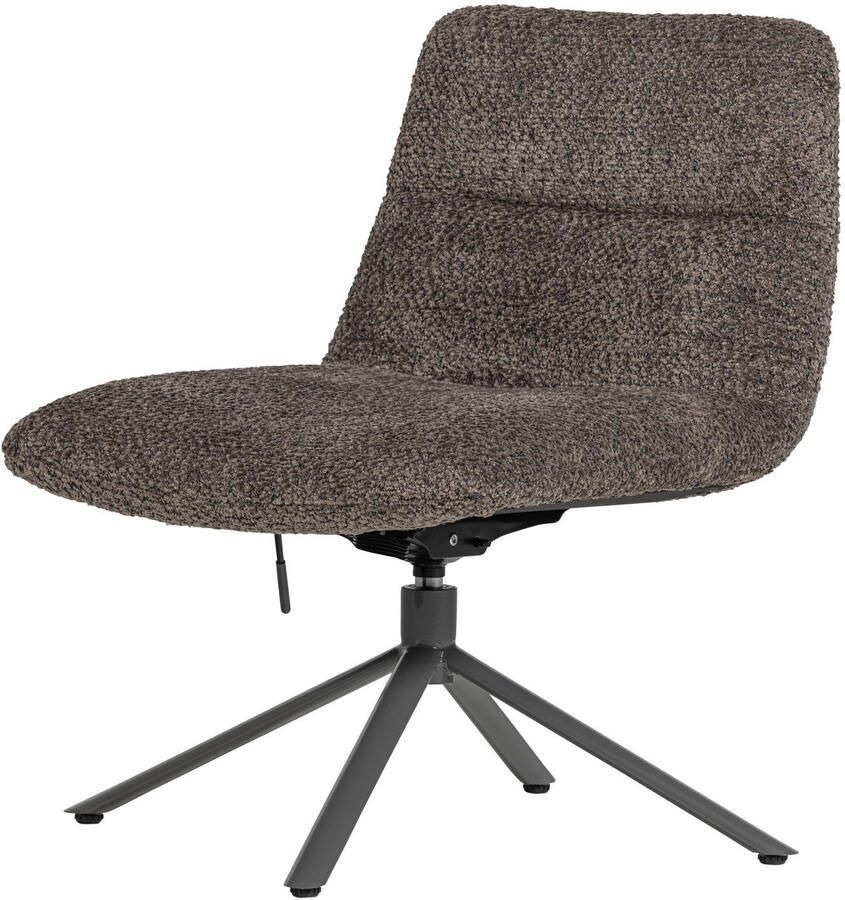 WOOOD Verstelbare Draaifauteuil Soren Wollige stof Bruin
