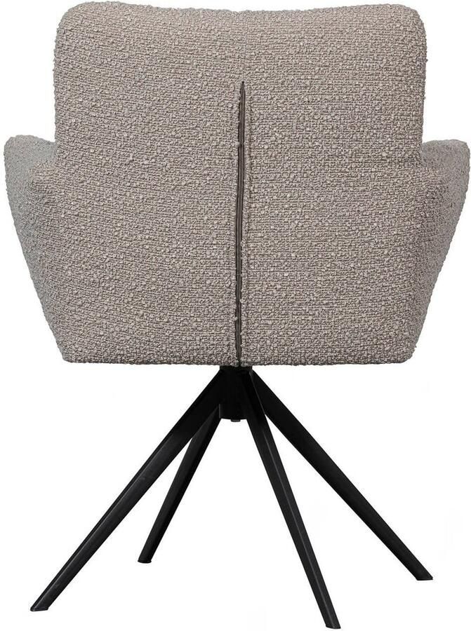 WOOOD Exclusive | Vinny Draaistoel Met Armleuning Bouclé Zand | Zitmeubels eetkamer | Armstoel - Foto 8