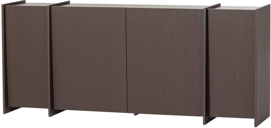 WOOOD Dressoir Brock Essenfineer 200cm Middenbruin