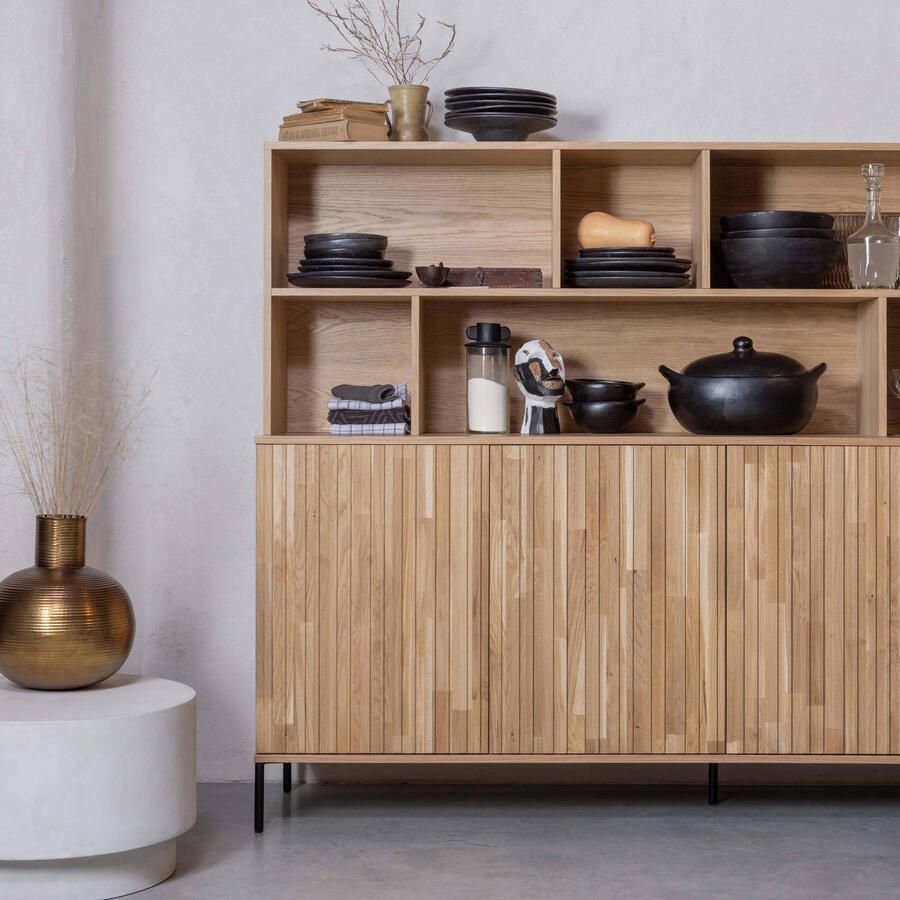 WOOOD Exclusive | Gravure New Dressoir 200cm Eiken Blanke Lak | Woonkamer meubels | Dressoir - Foto 5