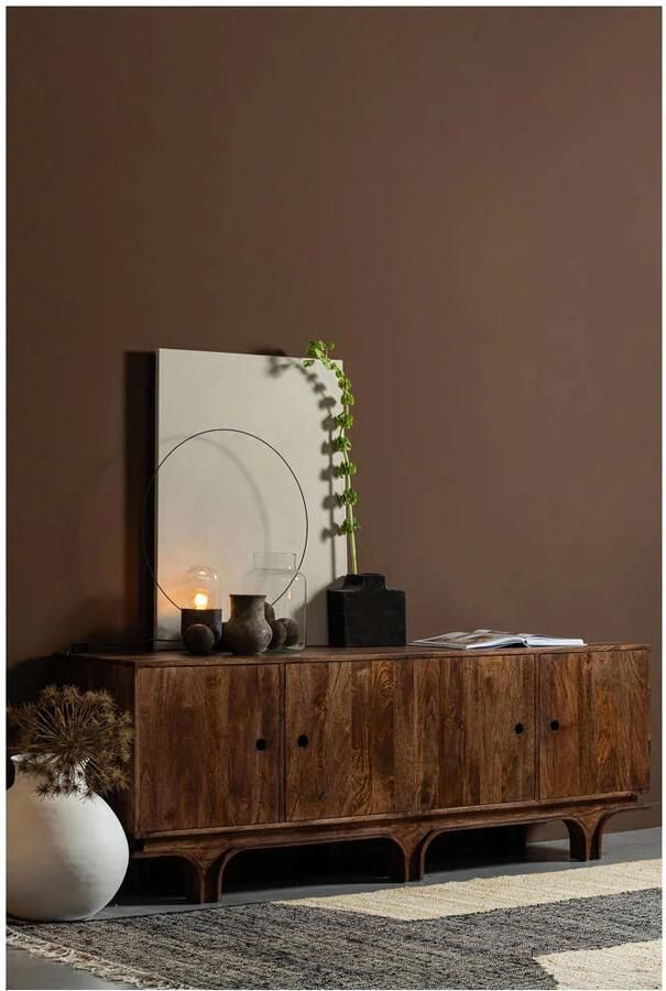 WOOOD | Staes dressoir 4-deurs mango hout walnoot | Woonkamer meubels | Dressoir | Kast - Foto 4