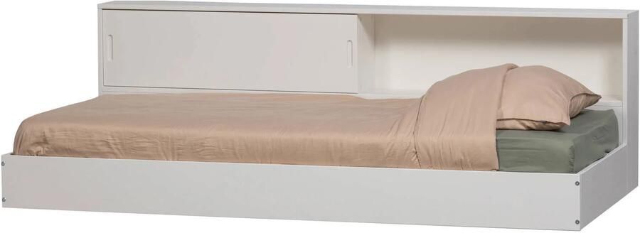 WOOOD | Carter bed grenen wit 90x200cm | Slaapkamer meubels | Ledikant