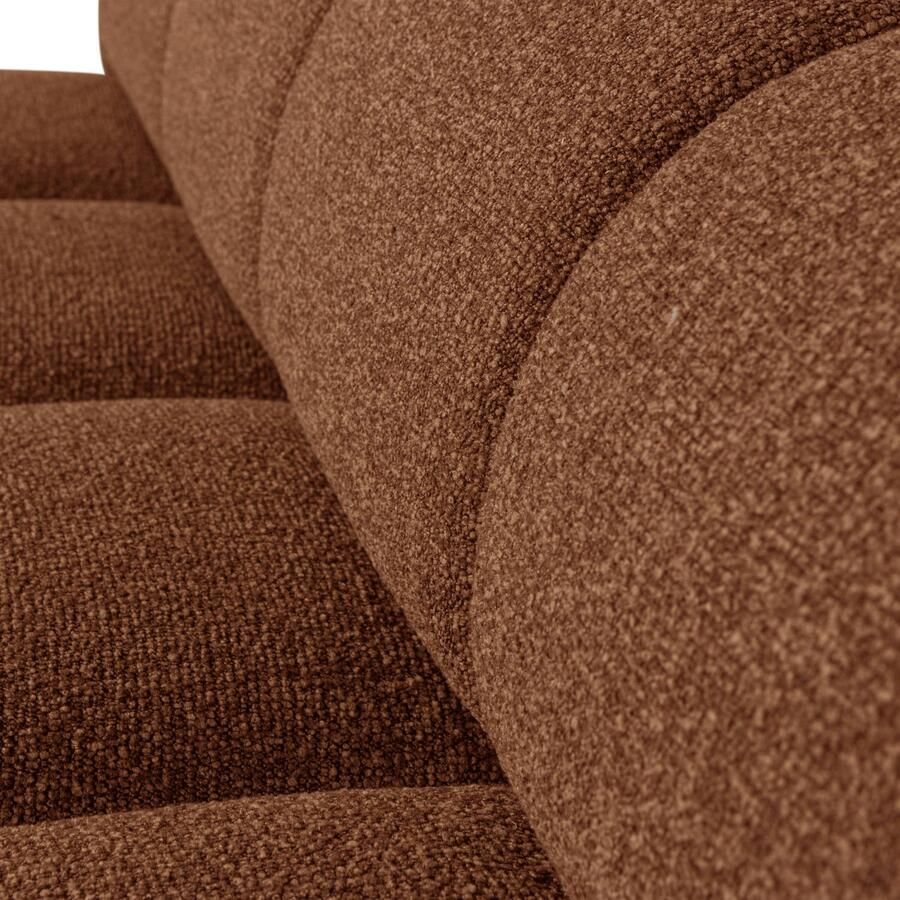 WOOOD | Mojo bankje 160cm met rugleuning boucle roest bruin melange | Zitmeubels woonkamer | 2-zitsbank