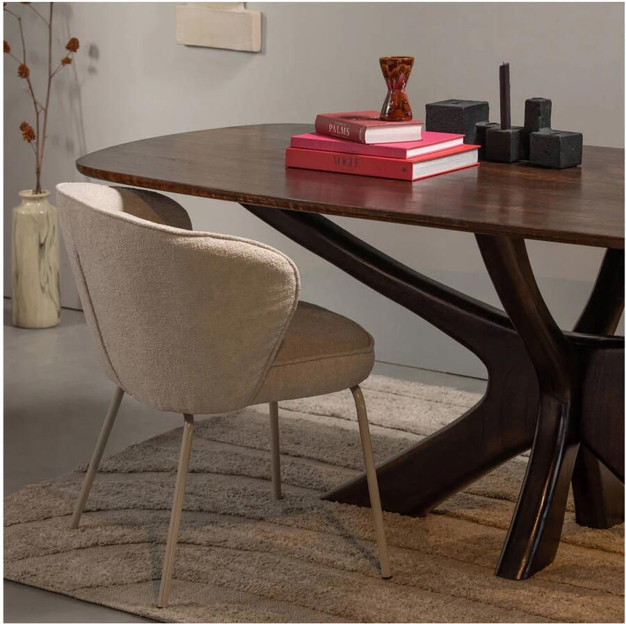 BePureHome Admit Eetkamerstoelen Polyester Pebble Set van 2 - Foto 2