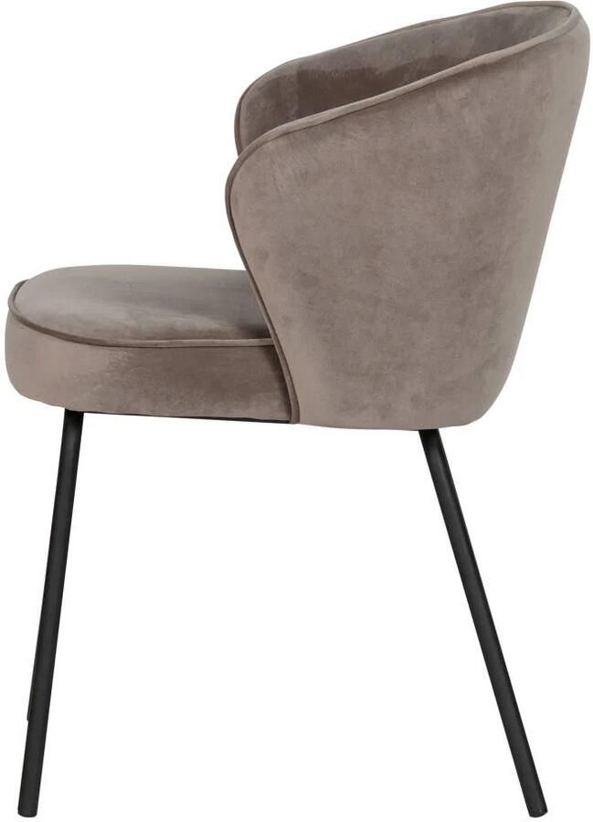 BePureHome Admit Eetkamerstoel Fluweel Khaki Set van 2 - Foto 4
