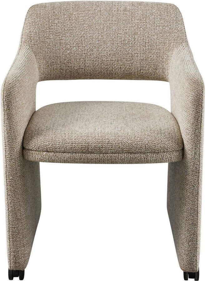 WOOOD | Lyric eetkamerstoel met wielen greige | Eetkamerstoelen | ArmstoelWieltjes - Foto 4