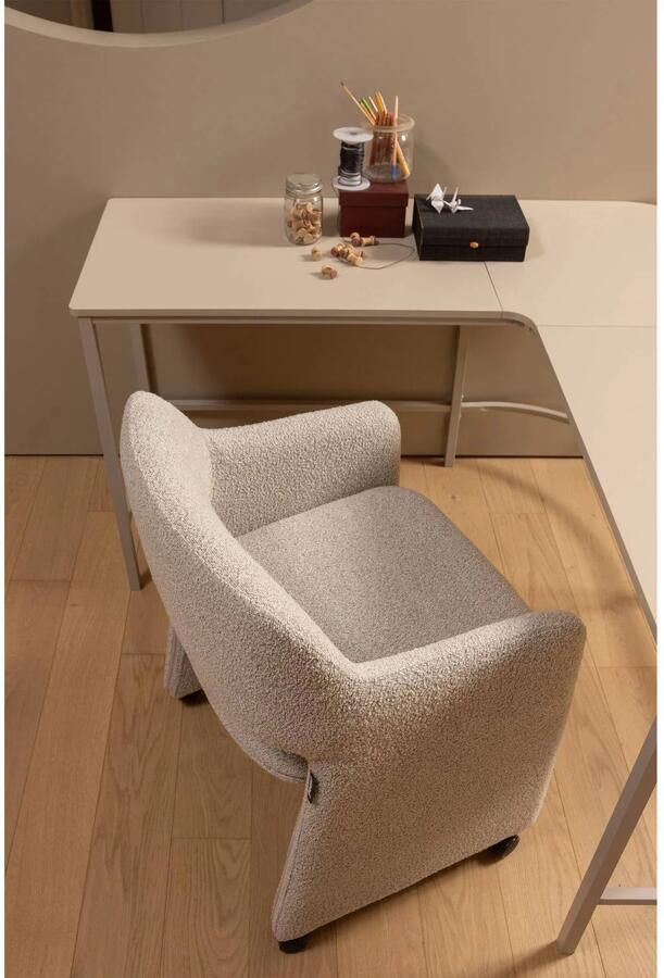 WOOOD | Lyric eetkamerstoel met wielen greige | Eetkamerstoelen | ArmstoelWieltjes - Foto 4