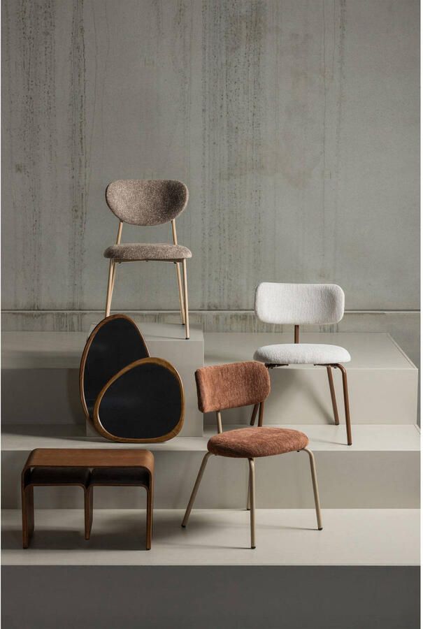Woood Valor Eetkamerstoelen Polyester Zand- Set van 2