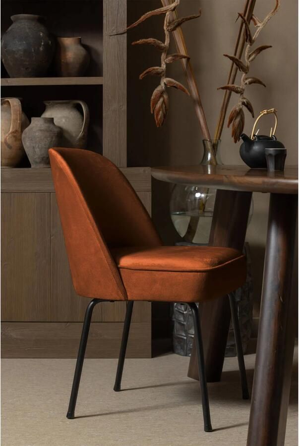 BePureHome Vogue Eetkamerstoelen Fluweel Roest Set van 2 - Foto 3