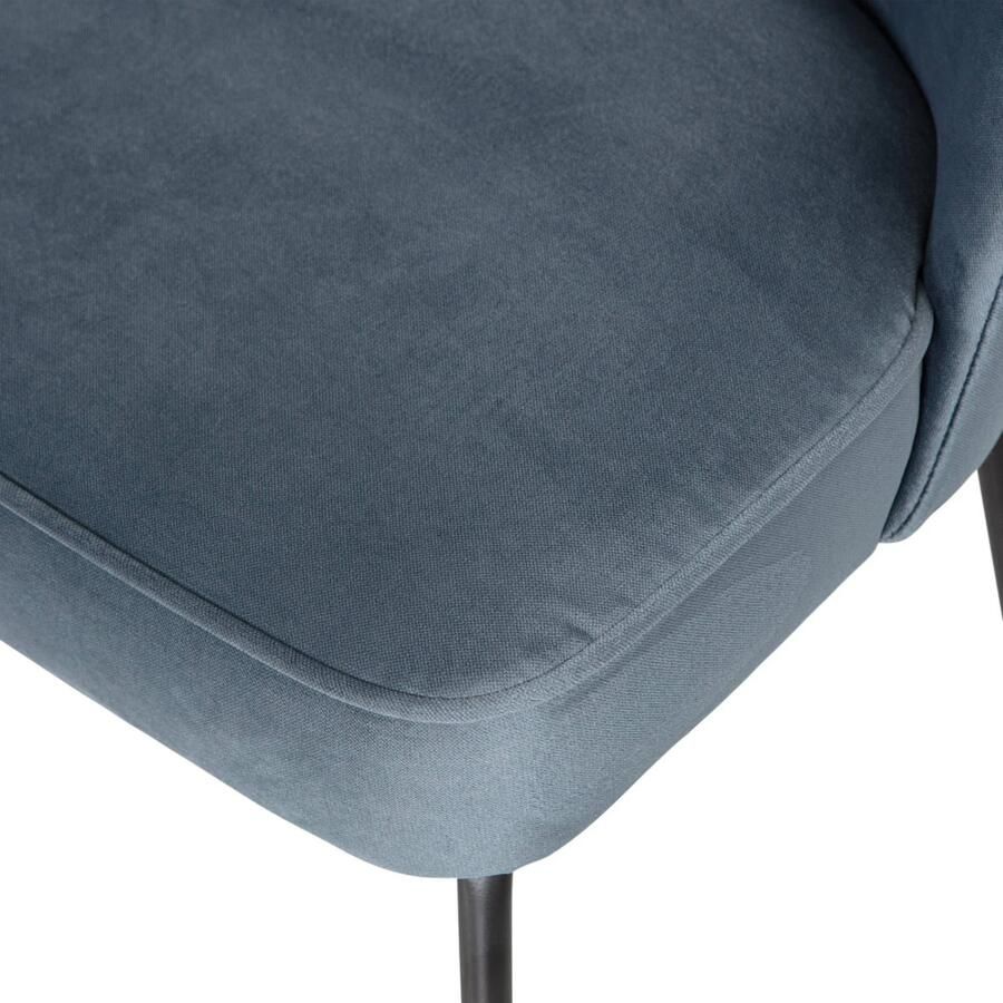 BePureHome Vogue Eetkamerstoelen Fluweel Teal Set van 2 - Foto 3