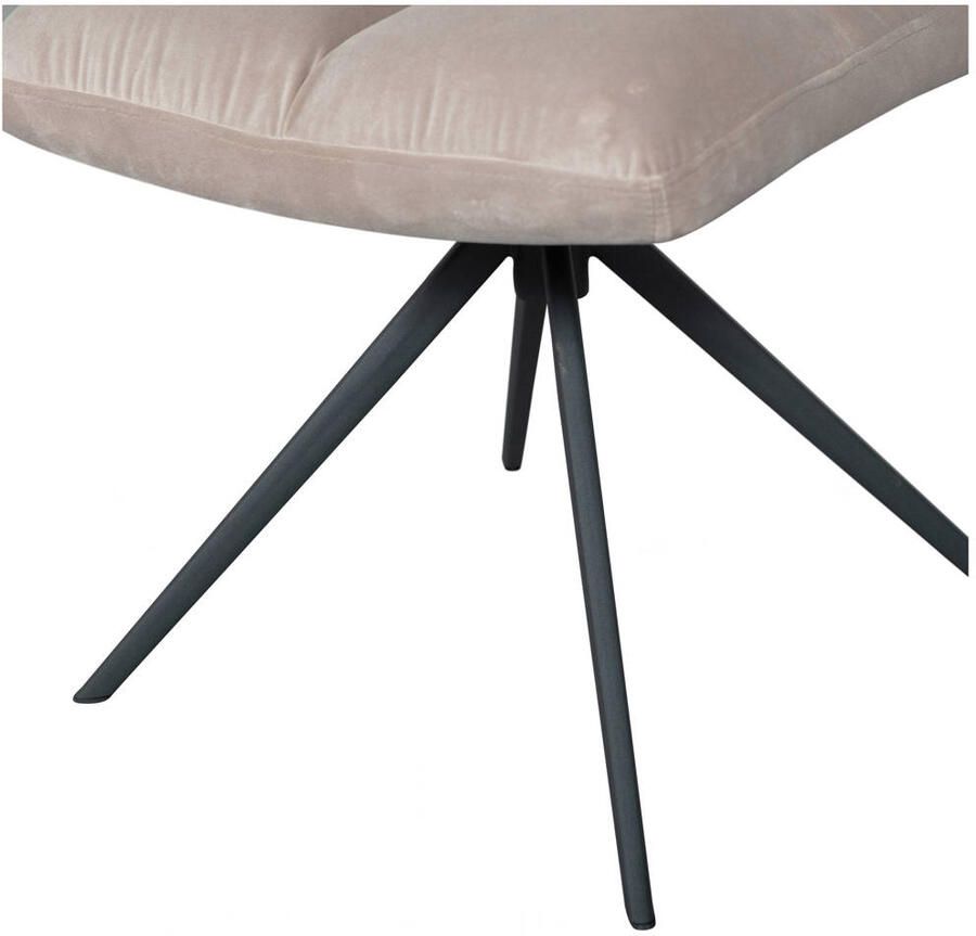 WOOOD Exclusive | Vinny Draaistoel Velvet Zand | Zitmeubels eetkamer | Eetkamerstoel - Foto 3