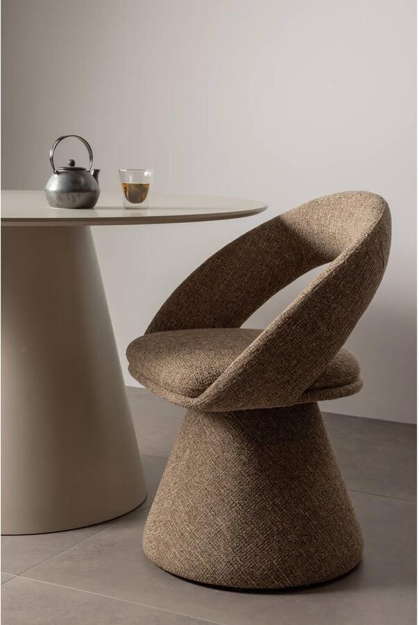 WOOOD | Winter draaibare eetkamerstoel zand melange | Eetkamerstoelen | Eetkamerstoel - Foto 3