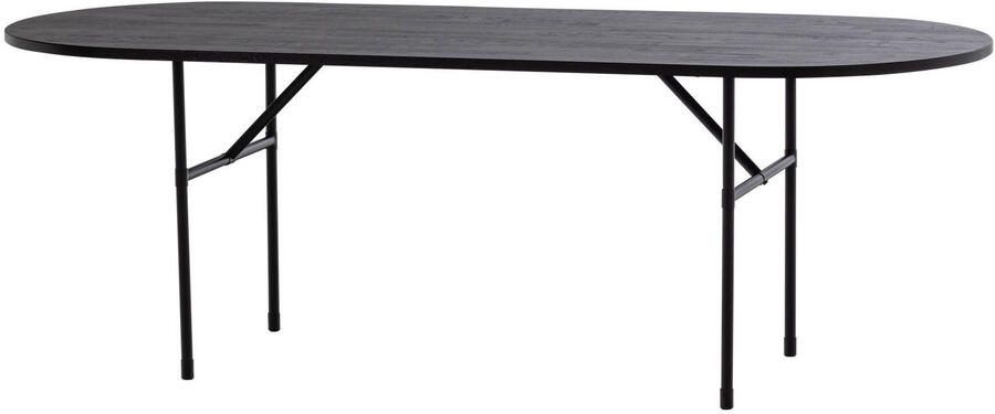 WOOOD Ovale Eettafel Arthur Eikenhout 220 x 90cm Zwart Ovaal