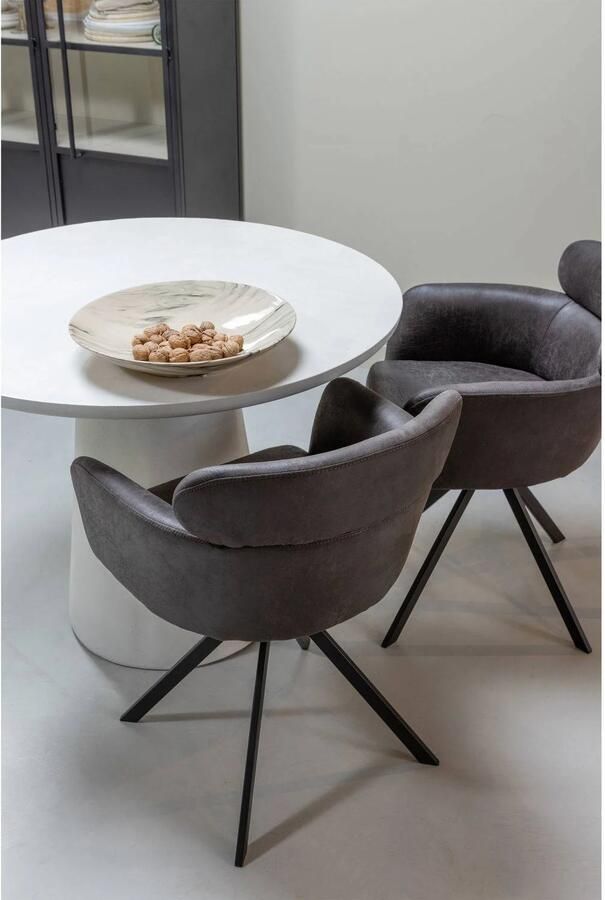 WOOOD Ronde Eettafel Damon Fiber Clay Wit 76x100x10 - Foto 2