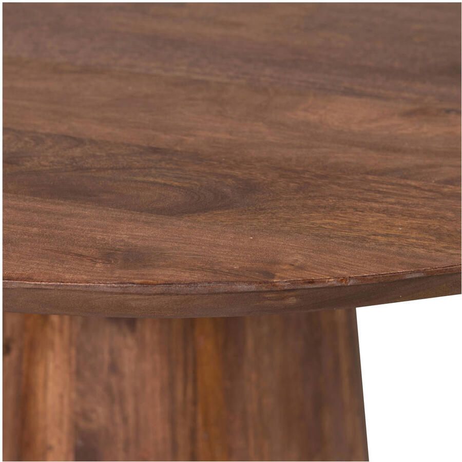 BePureHome | Limit eetkamertafel rond mango hout walnoot -Ø130cm | Eettafels | Eettafel - Foto 4
