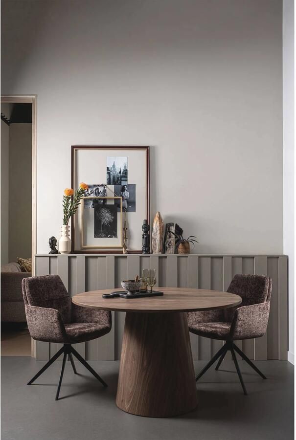 WOOOD | Maan eettafel rond mdf walnoot -Ø120cm | Eettafels | Eettafel - Foto 3