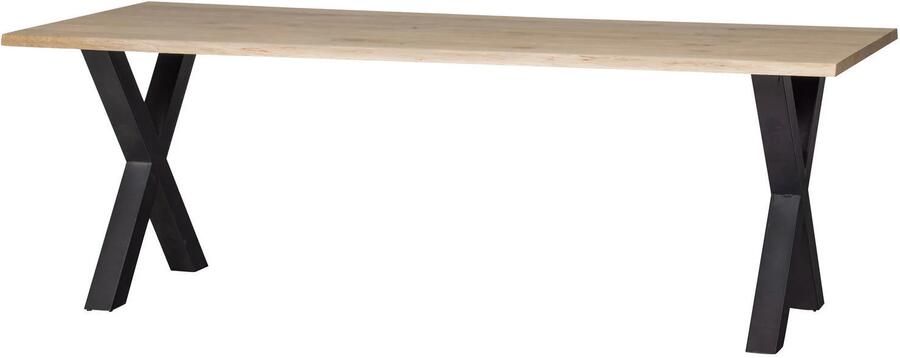 WOOOD Tablo Boomstam Tafel Incl. Alkmaar Poot Eiken Metaal 75x220x90