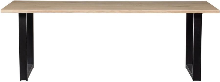 WOOOD Tablo Boomstam Tafel Incl. U-poot Eiken Metaal 75x220x90