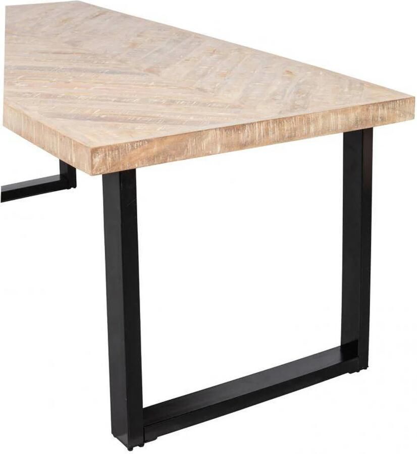 WOOOD Eettafel 'Tablo' Mangohout Visgraat met U-poot 200 x 90cm - Foto 2