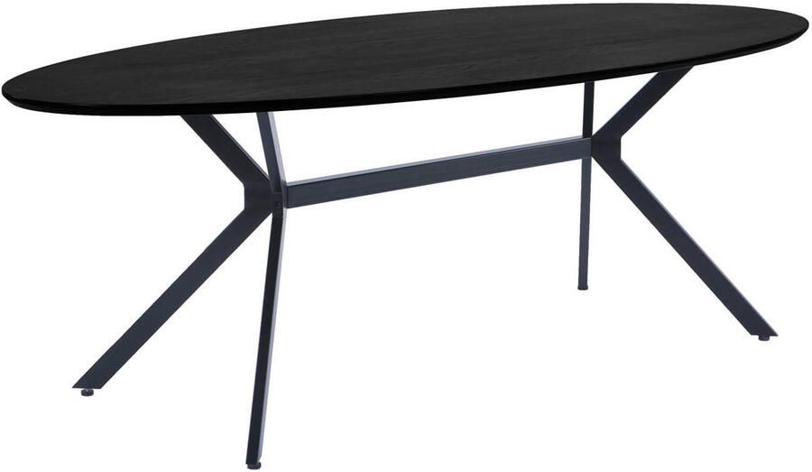 WOOOD | Bruno Eettafel Ovaal Mdf Zwart 220x100cm | Eettafels | Eettafel