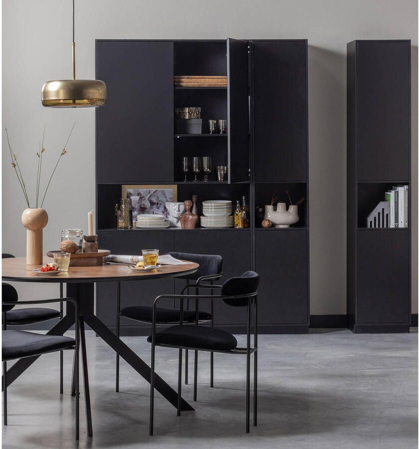 WOOOD Exclusive | Bruno Eettafel Rond Mdf Walnoot -Ø120cm | Eettafels | Eettafel - Foto 3