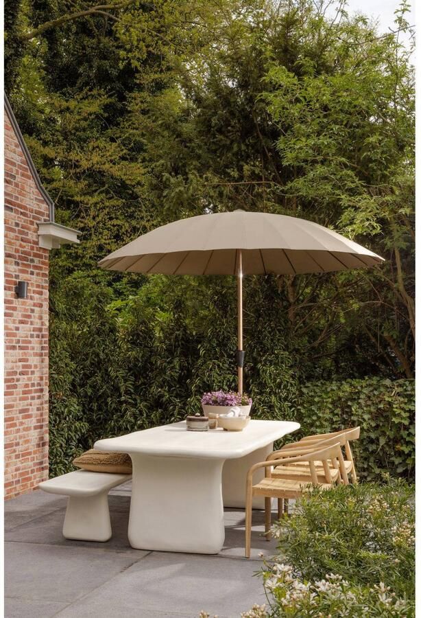 BASICLABEL Loggia Eettafel Polymeer Naturel 75x240x100 - Foto 4