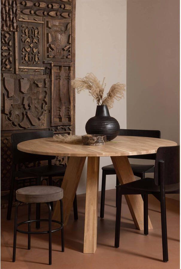 WOOOD | Rhonda EettafelØ129cm Eiken Naturel | Eettafels | Eettafel - Foto 4
