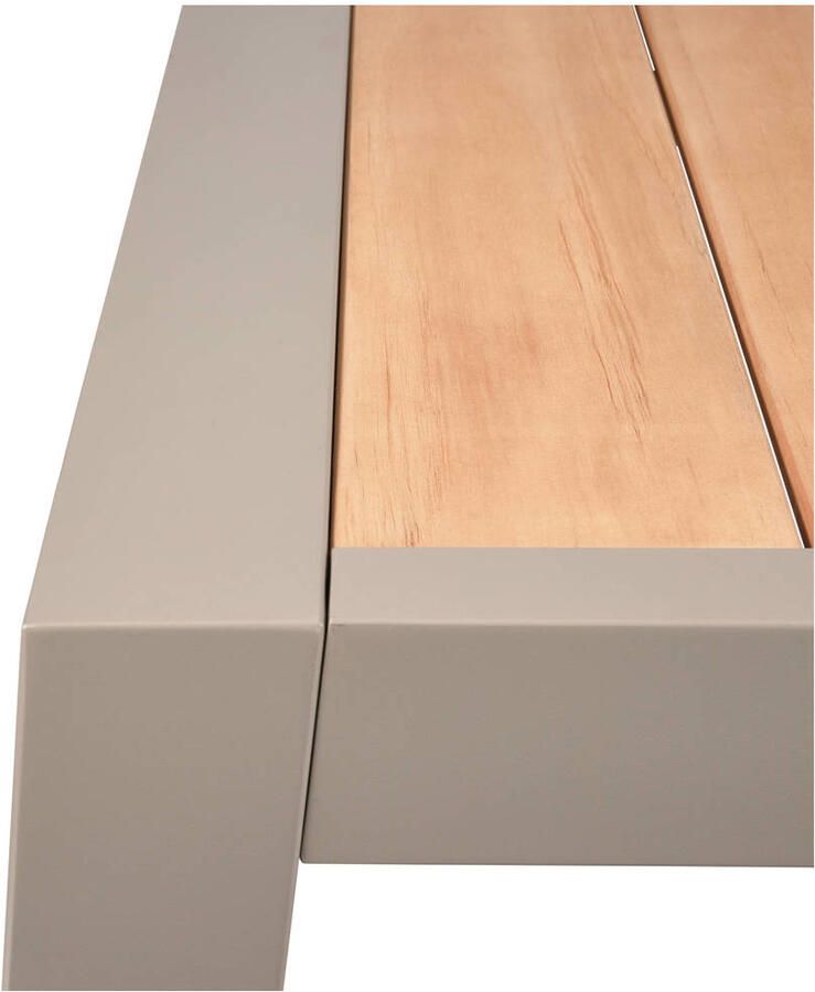 WOOOD Outdoor Eettafel Sulphur Teakhout en aluminium 220 x 100cm Zand