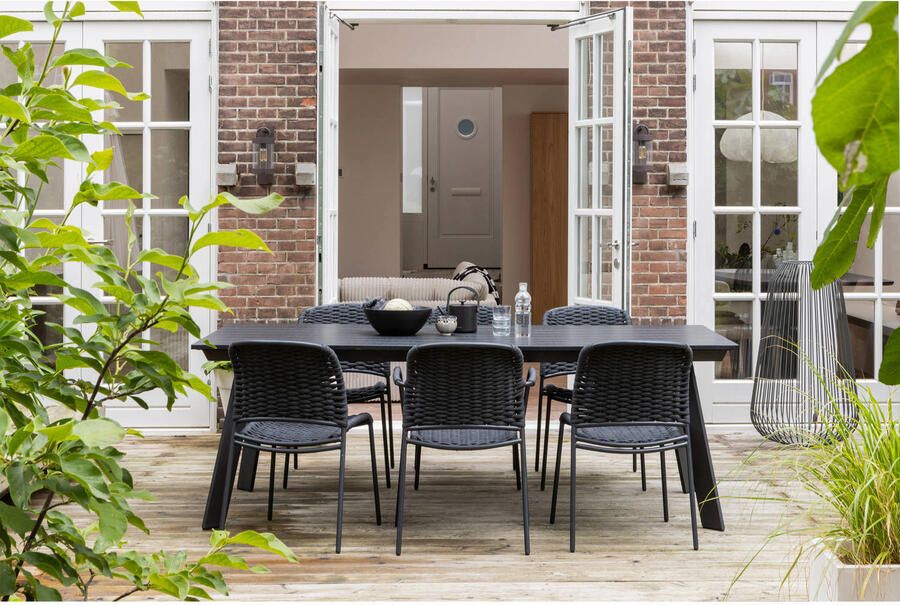 Woood Veerle Eettafel Aluminium|Polywood Antraciet 74x220x100