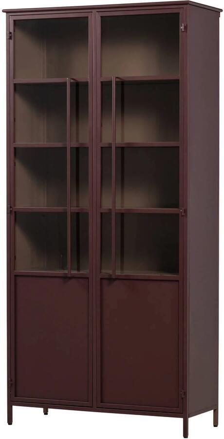 WOOOD Exhibit 2-deurs Vitrinekast XL Metaal Geel 200x99x44