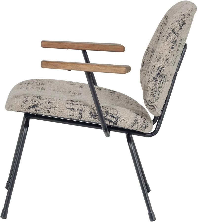 WOOOD | Aure fauteuil chenille beige zwart | Zitmeubels woonkamer | Fauteuil - Foto 4